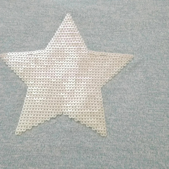 Gap Kids Girls Blue White Star Sequin Pullover Swe - Picture 5 of 5